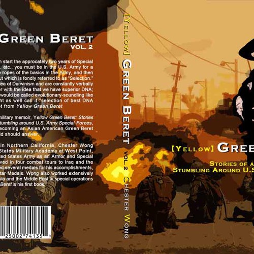 book cover graphic art design for Yellow Green Beret, Volume II デザイン by hellopogoe