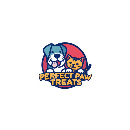 Perfect Paw Treats Modern & Vibrant Happy Logo Design by ap79