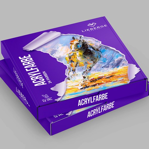 Creative packaging design for acrylic painting Design by Qalandar