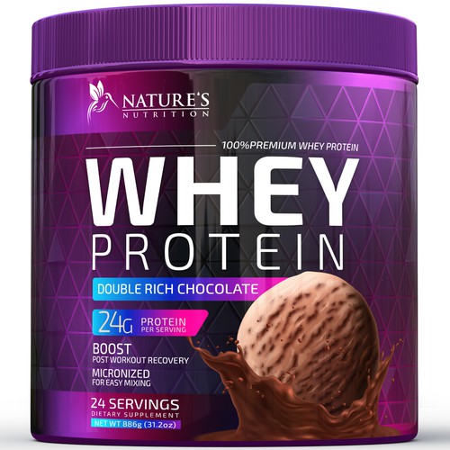 Diseño de Tasty Whey Protein Chocolate Design Needed for Nature's Nutrition de R O S H I N