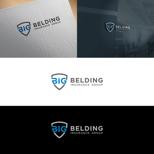 Simple logo w/ shield and letters "BIG" for insurance group Design by Branco Designs