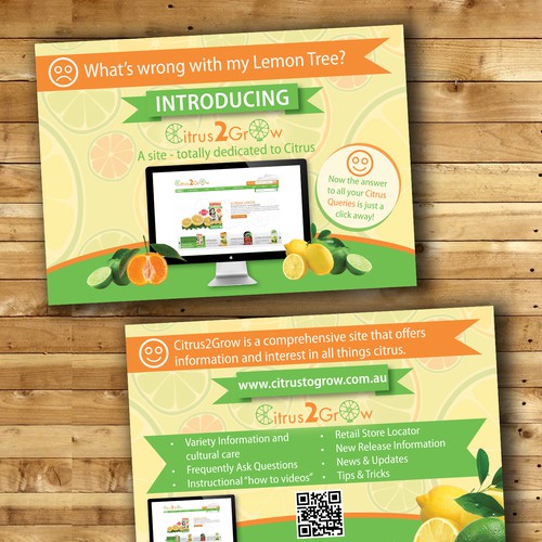 Citrus Site needs eye catching Promotional Post Card with zest and zing Design by Julie ✨