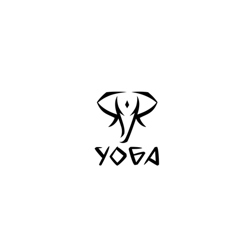punk-rock elephant logo, for conflict yoga specialists. Réalisé par ffk88