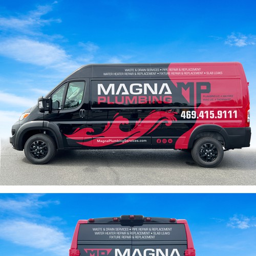 Informative, Clean Van Wrap for Plumbing Business Design by v6