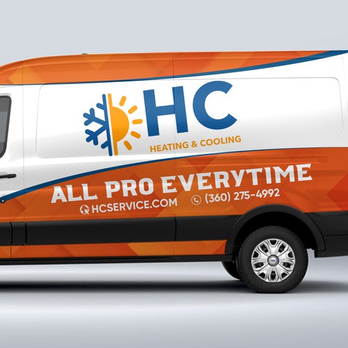 Design a Heating and Cooling Co Wrap in Orange Design by AdrianC_Designer✅