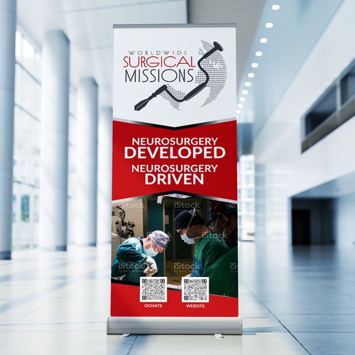 Surgical Non-Profit needs two 33x84in retractable banners for exhibitions Design by Saqi.KTS