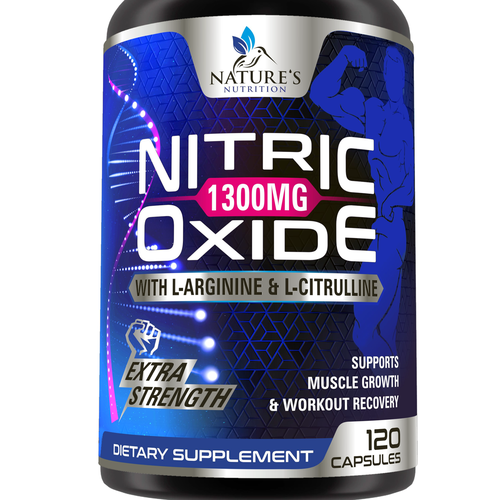 Nitric Oxide label design needed for Nature's Nutrition Diseño de Aalamvision