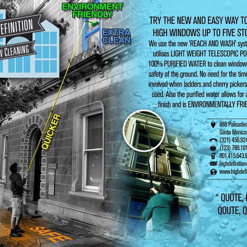 Design di postcard or flyer for High Definition Window Cleaning di sercor80