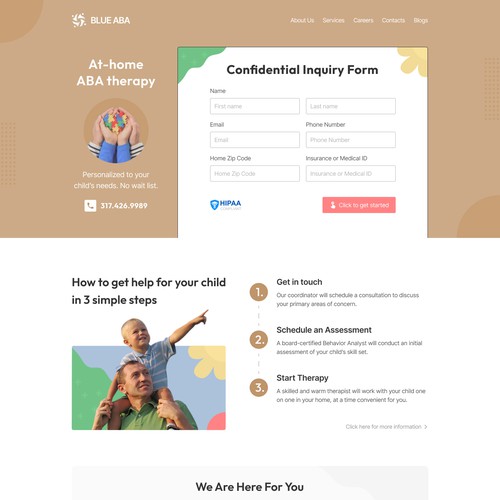 Looking for a friendly and minimalist design for kids therapy Site Design by mustards