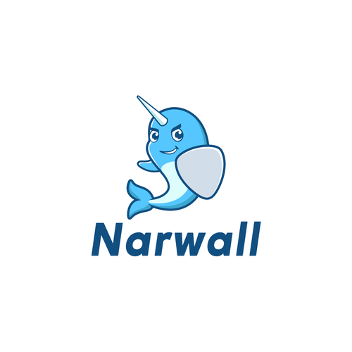 Create a cute, premium narwhal mascot for a bold, innovative COVID mask Design by DZenhar Studio