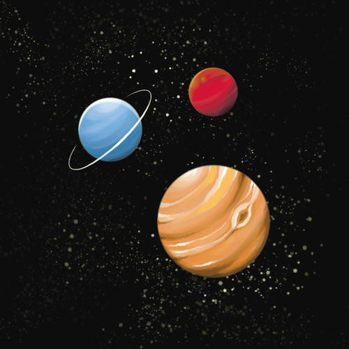 Planets illustration Design by JanMari