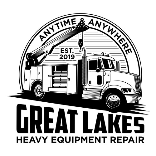 Creative design for heavy equipment repair in the state of Michigan Design by premankampung
