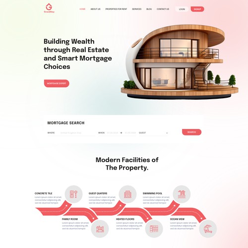 Redesign Homepage for Renting webiste Design by Red Reef Pixel