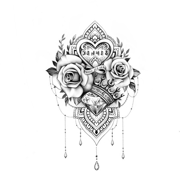 Foolish Dreams on Tumblr: Para Jéssica! 🌸💕 #tattoo #mandala #rose #drawing