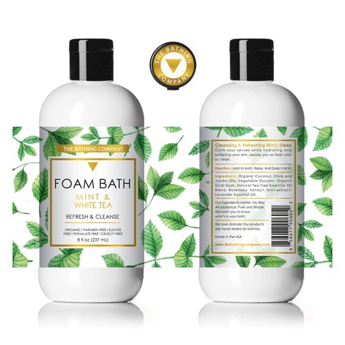 Foam Bath Bottle Labels Design by emmafoo
