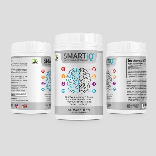 Brain Supplement Label Design Design réalisé par DesignSBS