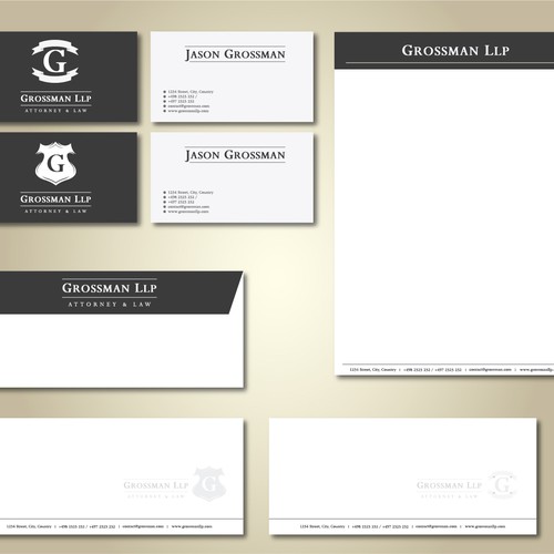 Help Grossman LLP with a new stationery Ontwerp door --Noname