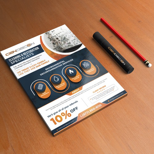 Mold remediation flyer to appeal to realtors & property managers Design by 123Graphics