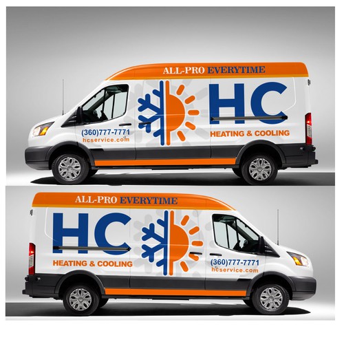 Design a Heating and Cooling Co Wrap in Orange Design by xen art