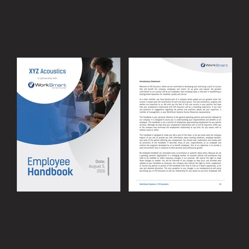 Design a new look for employee handbook - cover page/header/new font デザイン by roberto615
