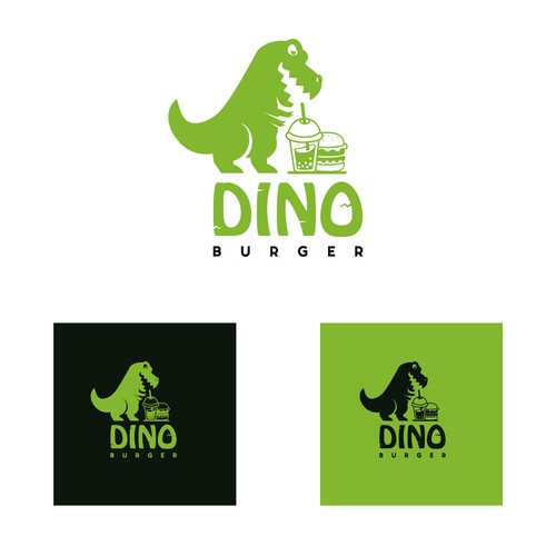 Diseño de Logo d'un dinosaure pour un restaurant fast food et bubble tea. Un logo moderne, simplifié et chill. de Medinart91