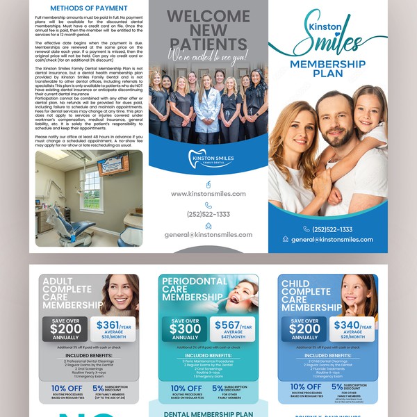 Tri-fold Brochure Kinston Smile