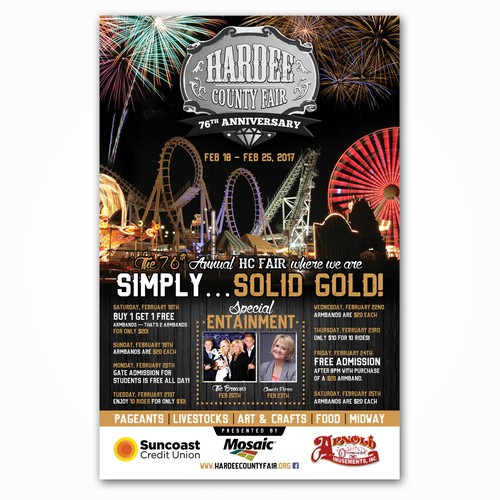 Hardee County Fair Where We Are Simply Solid Gold Postcard, flyer or