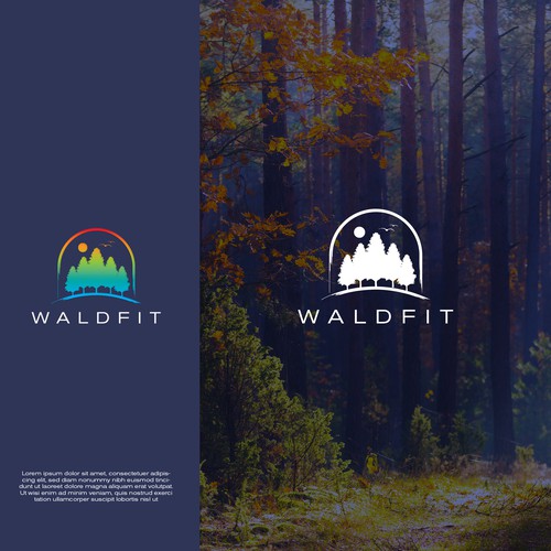 Calm, relaxing logo to suggest gaining peace of mind and health in forests Design by reflect the style ™