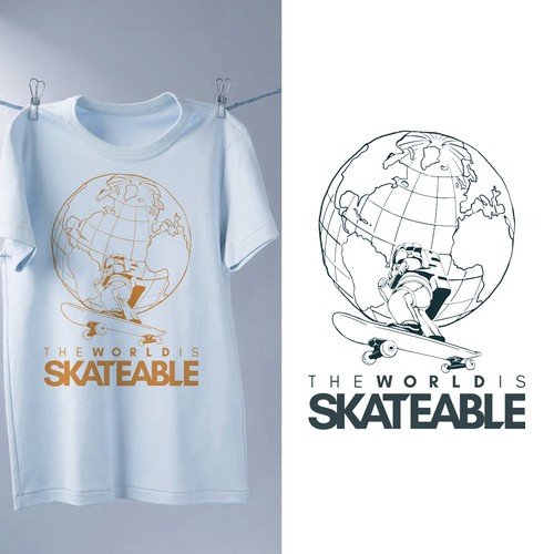 The World is Skateable ... and we need an awesome tee design Design réalisé par lilianiartha