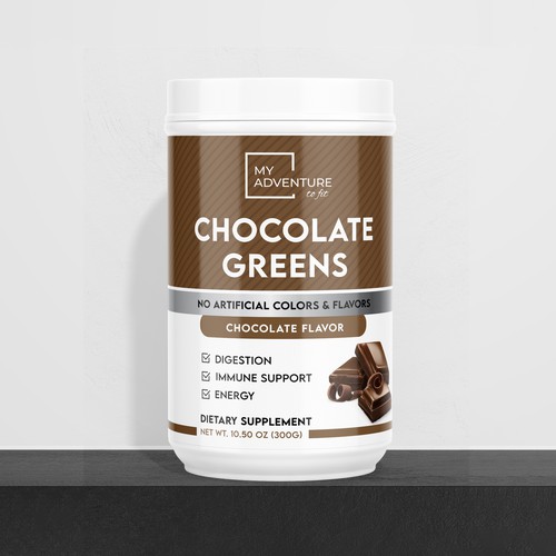 Chocolate Greens Superfood label design Design by Manthanshah