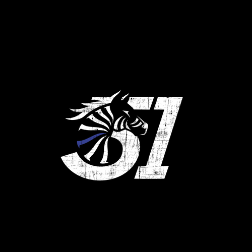 Edgy, Tough, Rugged, clothing Logo cleverly combining "Zebra" and "51" in a unique way. Design by JANTUNGHATI