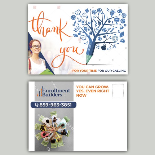 Design a thank you card for us to send to clients using our ad creative as inspiration Design by allMarv