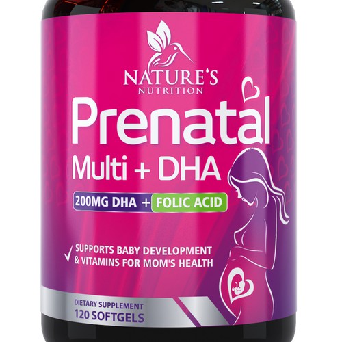 Prenatal Vitamins Label Design needed for Nature's Nutrition Réalisé par DagDigi