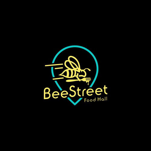 BeeStreet - a ghost kitchen Food Hall logo! Design by Graphtor