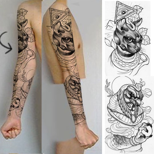 Blank Arm Sleeve Tattoo Template Best Tattoo Ideas