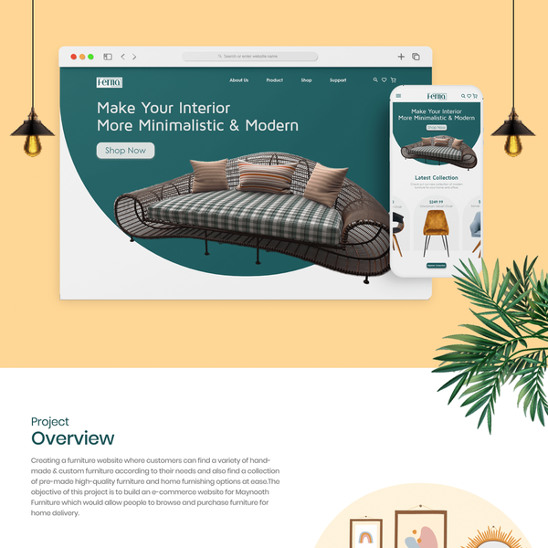 Design by Designtic titled "Furniture Landing Page UI UX"