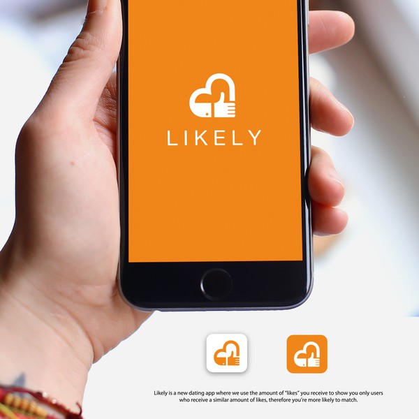 Design by Argim titled "Dating App needs app icon/logo <3 <3"