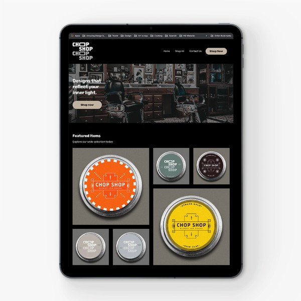 Design realizzato da Micheal Hanly intitolato "Chop Shop — Barbers"