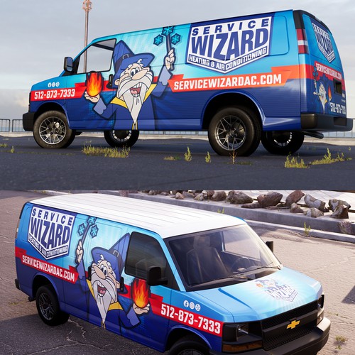 HVAC Service Van Wrap Design Design by J.Chaushev