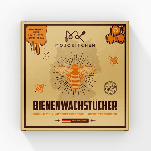 Modern Packaging for Beewax Wraps Made in Germany Design by Mahiofficial™