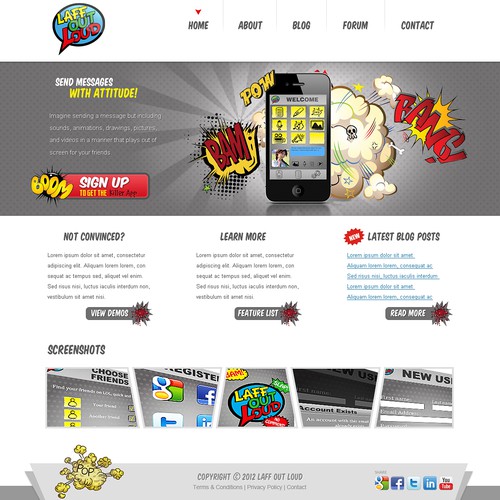 Help Laff Out Loud Application with a new website design Diseño de DandyaCreative
