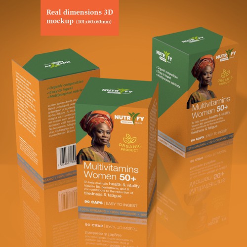 Design a premium packaging for Multivitamin for women 50+ brand for Nigerian Consumers Design by familydog