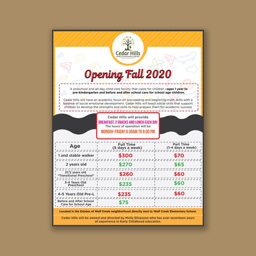 Preschool Flyer Ontwerp door Custom Logo Graphic