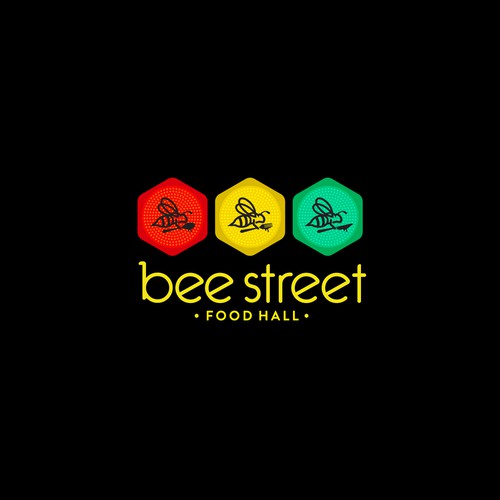 BeeStreet - a ghost kitchen Food Hall logo! Design by KLBRS