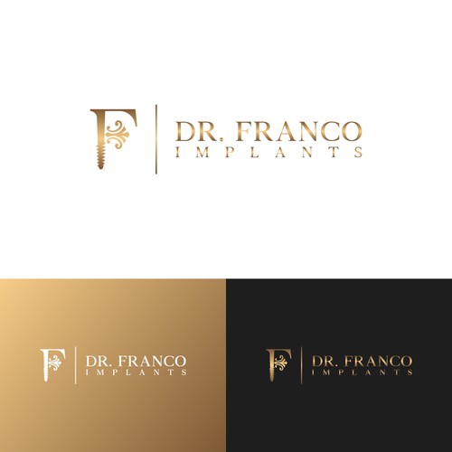 Luxury Dental Implant Logo Brand for World-Class Implant Surgeon appeal Patients and Other Doctors Design by yourbay