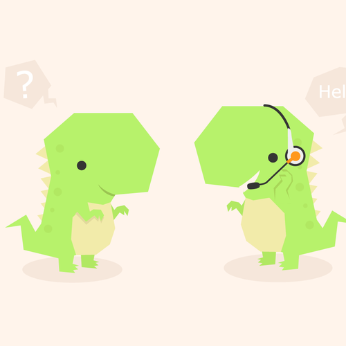 draw a cute T-REX icon/mascot Réalisé par ies