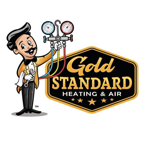 Powerful and Charming Character logo for an Heating and Air Company Design by Bezzot!design