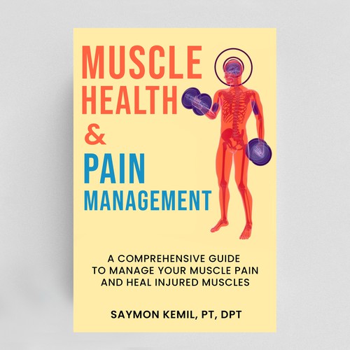 Book cover with a drawing images of the human anatomy combining muscles and bone structure. Design by NoBoundaries