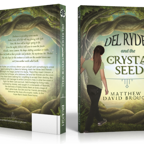 Create an eye catching book cover for middle grade fantasy adventure, Del Ryder and the Crystal Seed Design by RoseannaWhiteDesigns