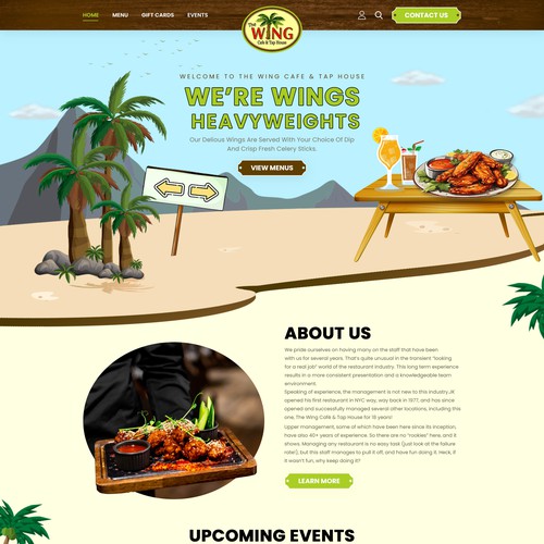 Design A Fresh New Website for The Wing Cafe & Tap House! Design by FixInc